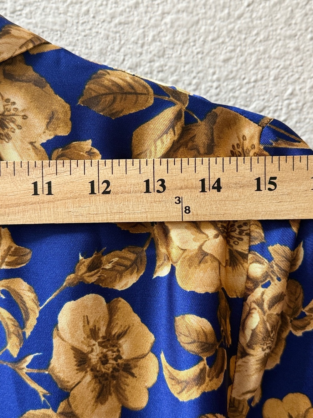 ZARA Blue Floral Satin Maxi Shirt Dress S Boho Oriental Caftan Long Sleeve - Picture 10 of 15